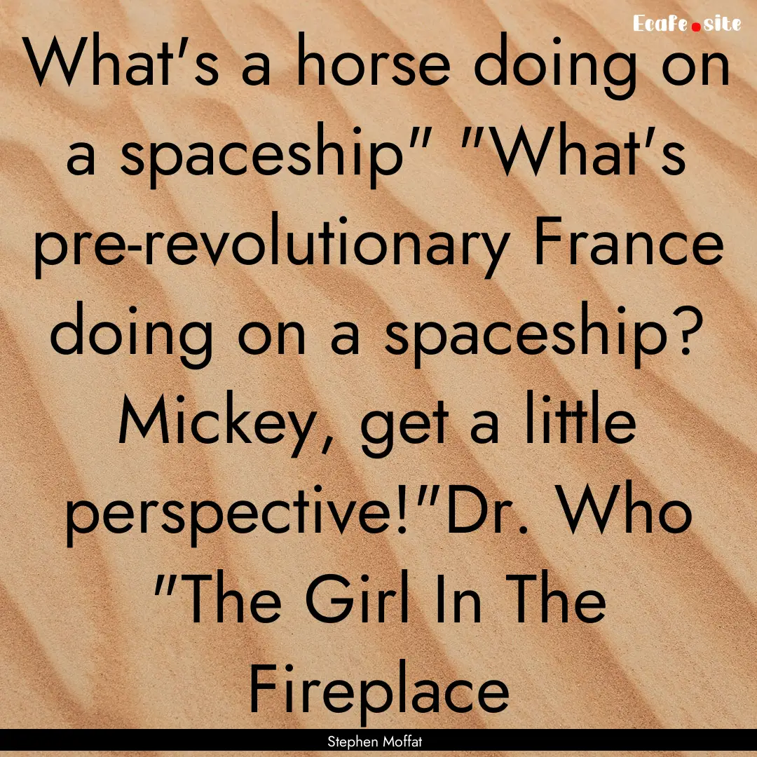 What's a horse doing on a spaceship