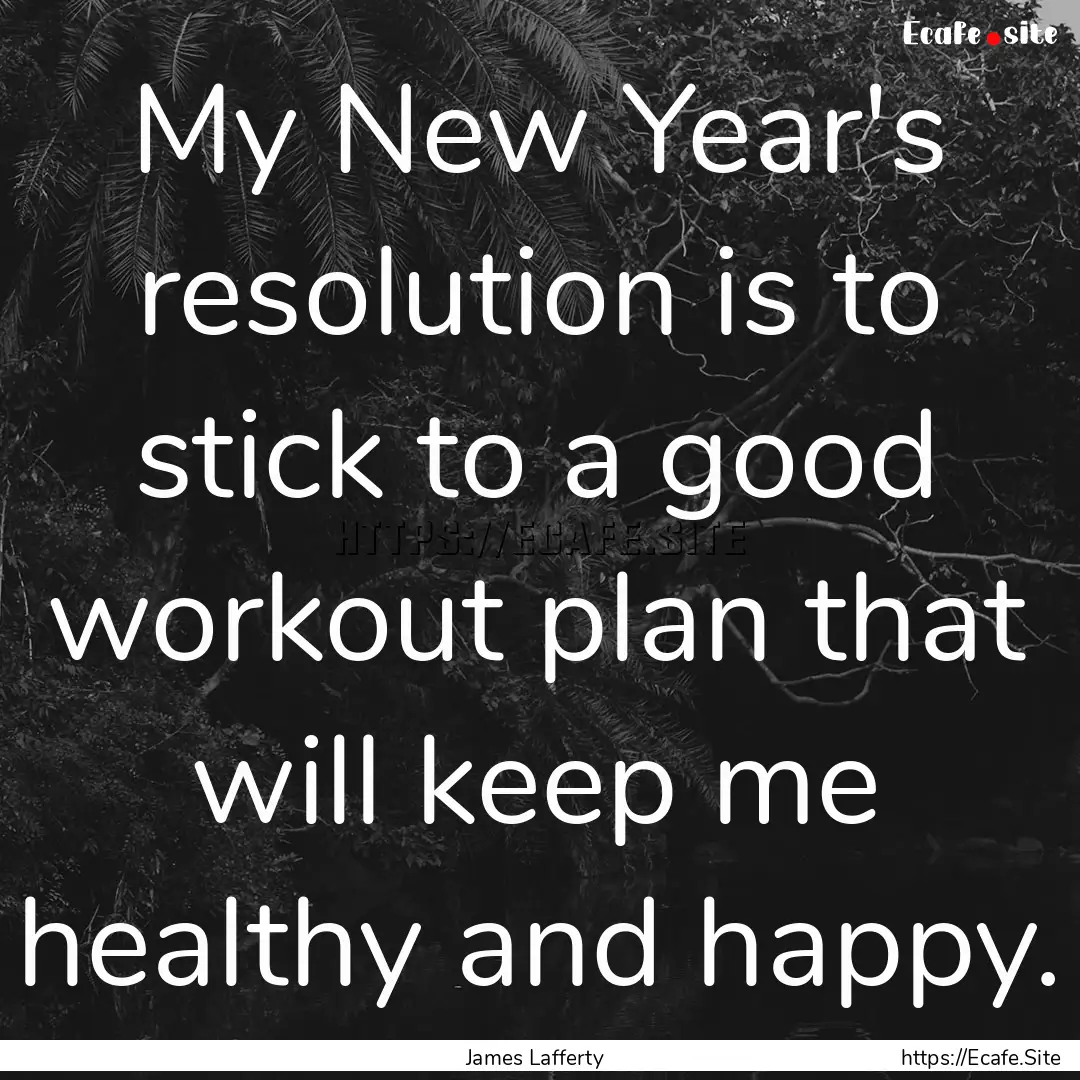 My New Year's resolution is to stick to a.... : Quote by James Lafferty