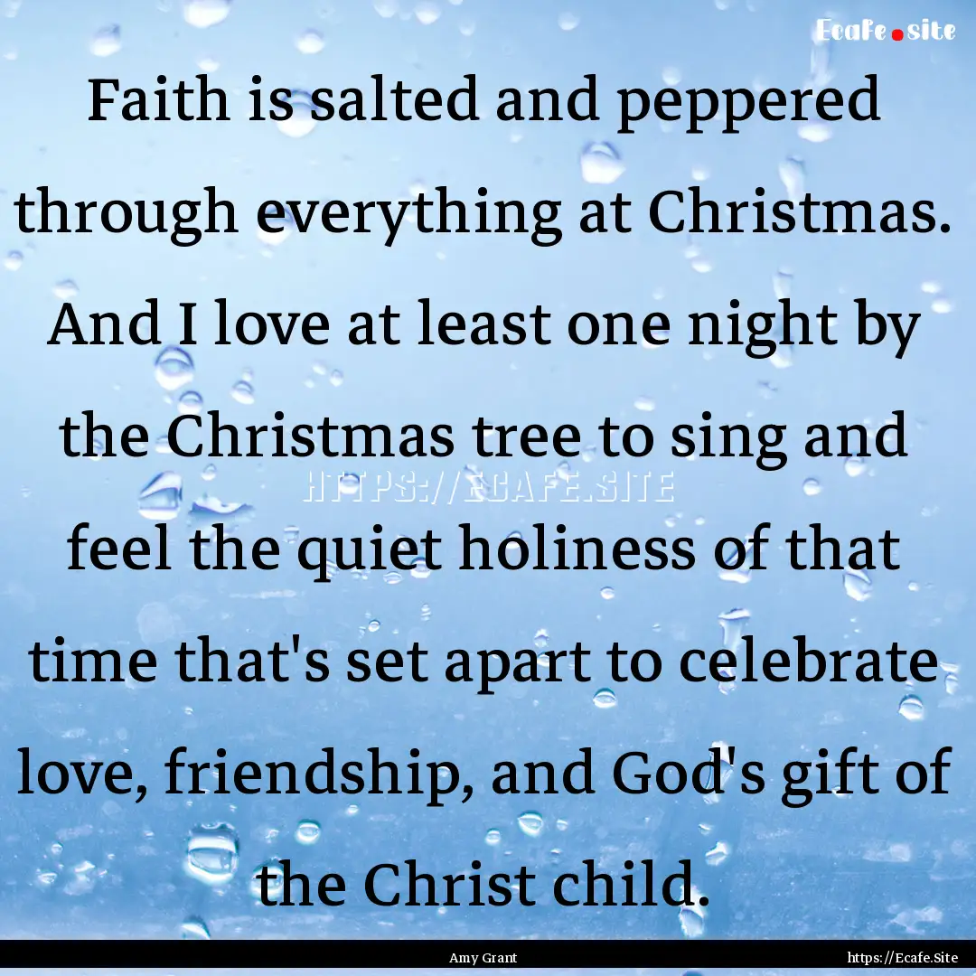 Faith is salted and peppered through everything.... : Quote by Amy Grant