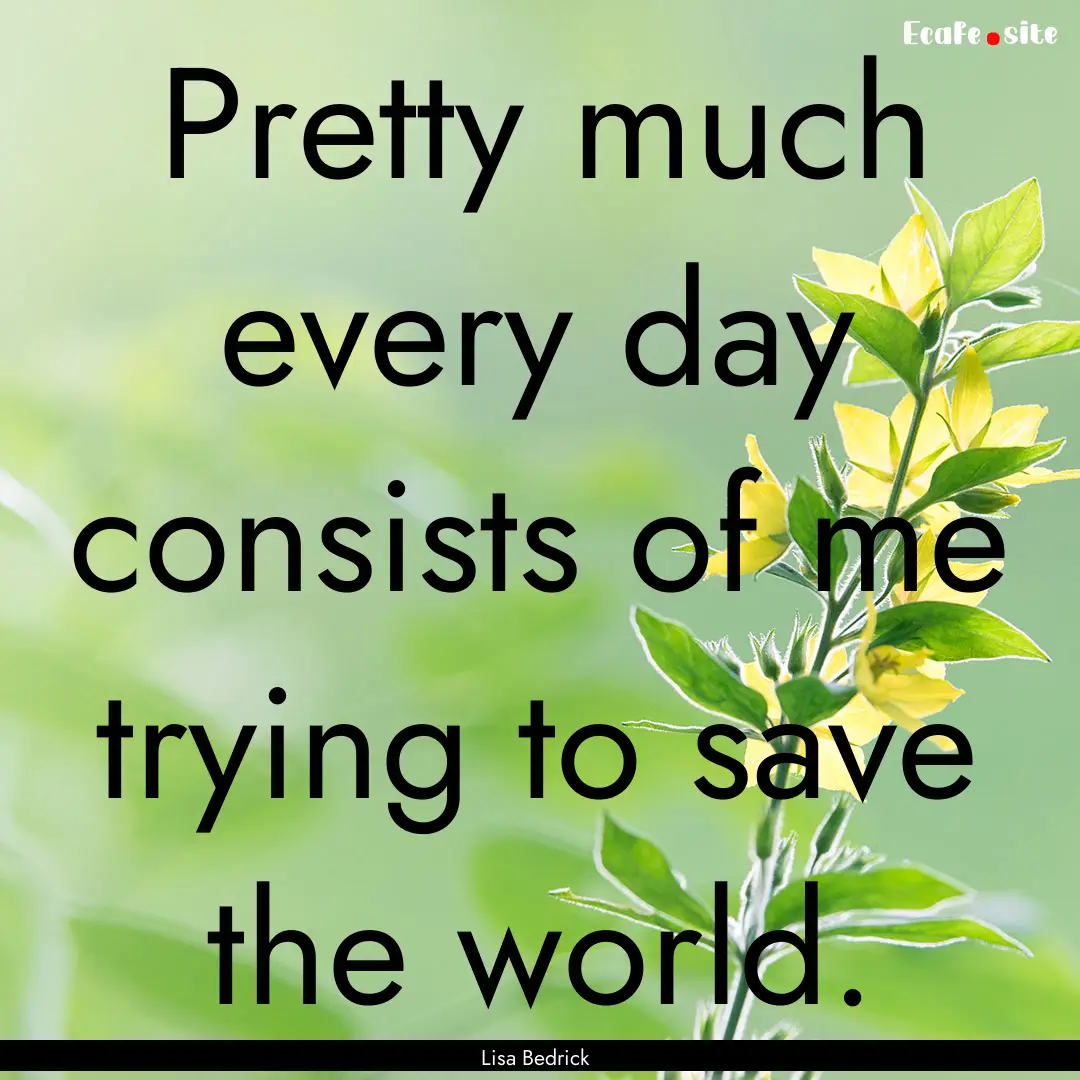 Pretty much every day consists of me trying.... : Quote by Lisa Bedrick