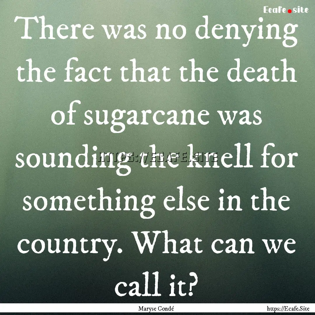 There was no denying the fact that the death.... : Quote by Maryse Condé