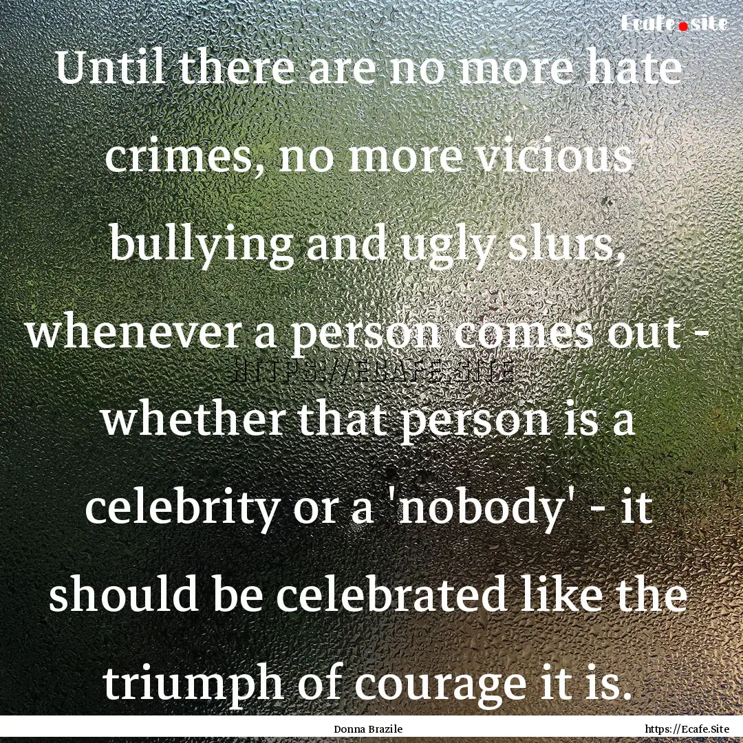 Until there are no more hate crimes, no more.... : Quote by Donna Brazile