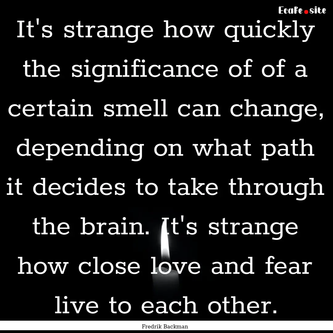 It's strange how quickly the significance.... : Quote by Fredrik Backman