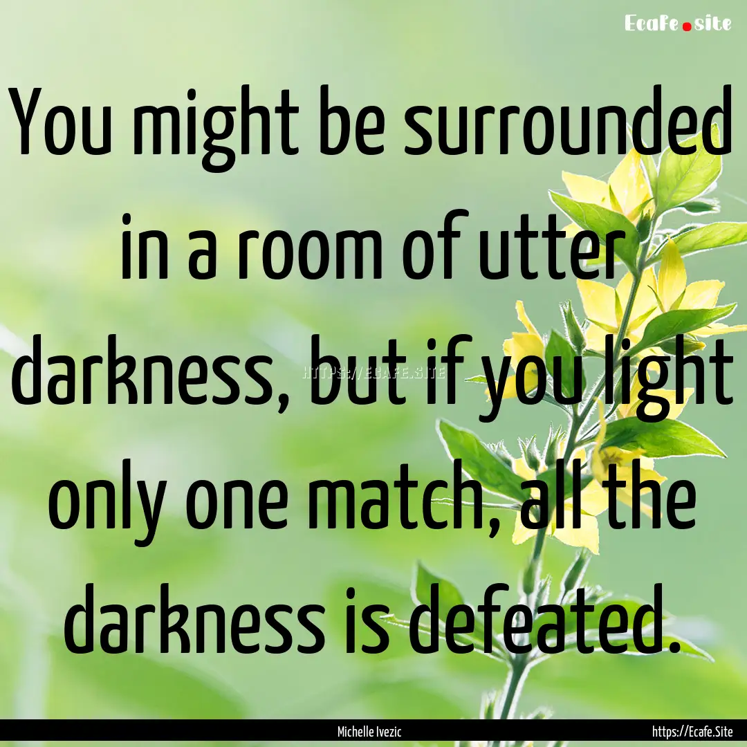 You might be surrounded in a room of utter.... : Quote by Michelle Ivezic