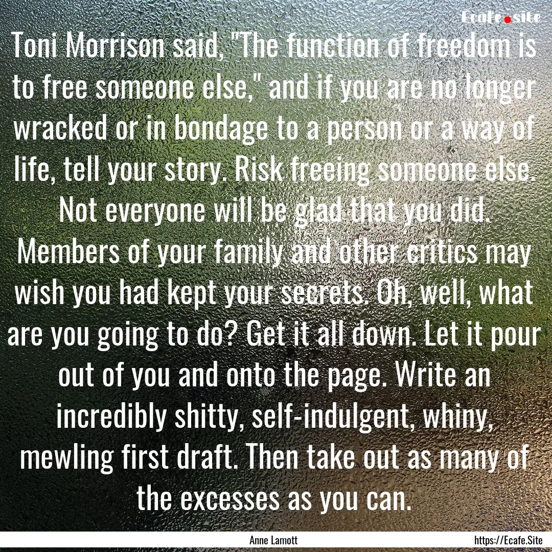 Toni Morrison said, 