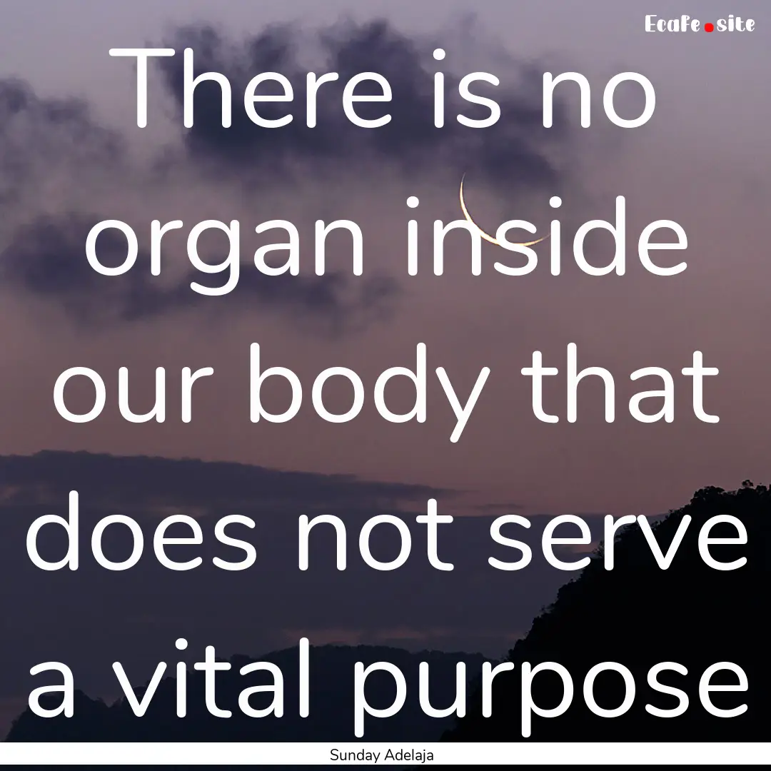 There is no organ inside our body that does.... : Quote by Sunday Adelaja