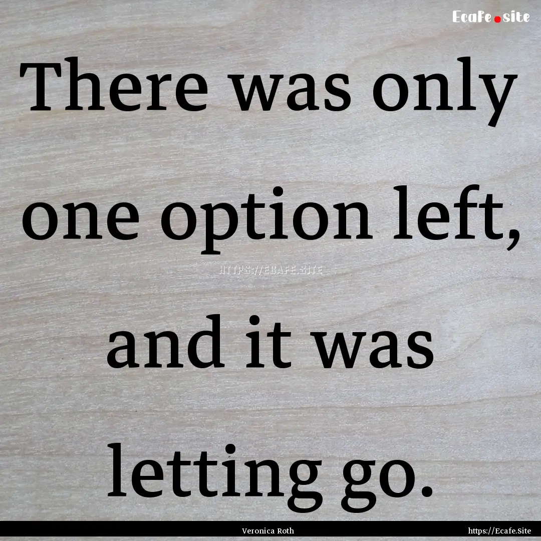 There was only one option left, and it was.... : Quote by Veronica Roth