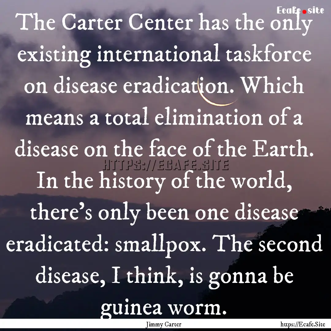 The Carter Center has the only existing international.... : Quote by Jimmy Carter