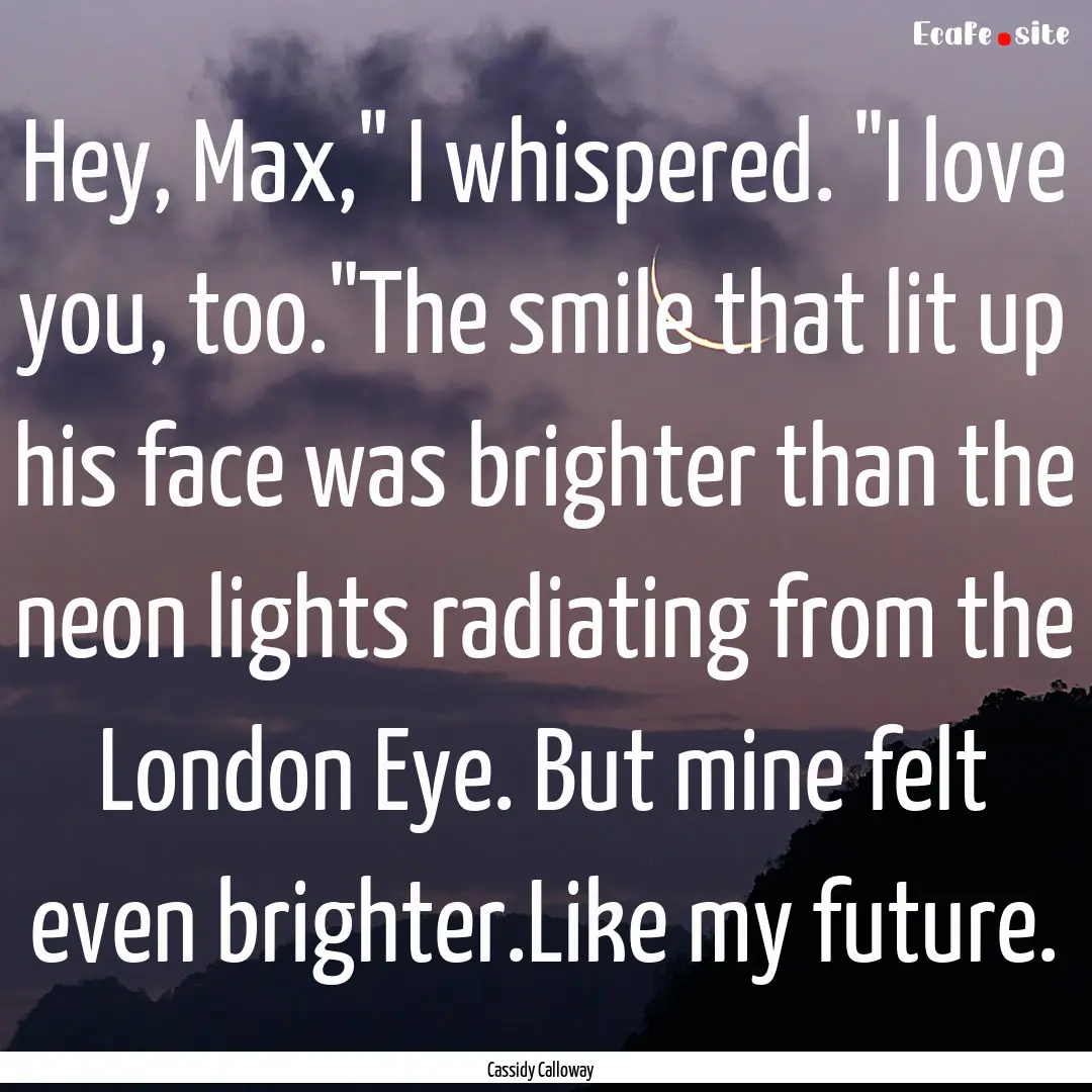 Hey, Max,