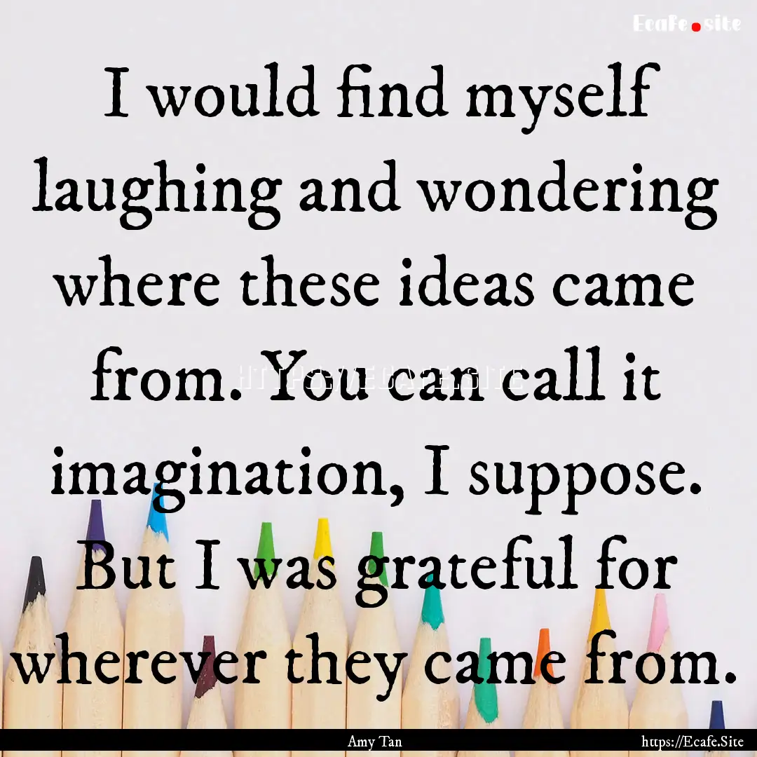 I would find myself laughing and wondering.... : Quote by Amy Tan