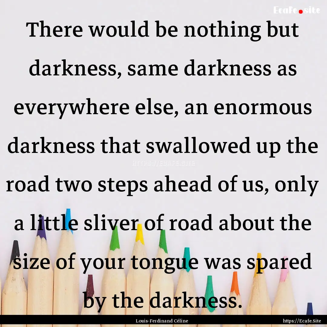 There would be nothing but darkness, same.... : Quote by Louis-Ferdinand Céline