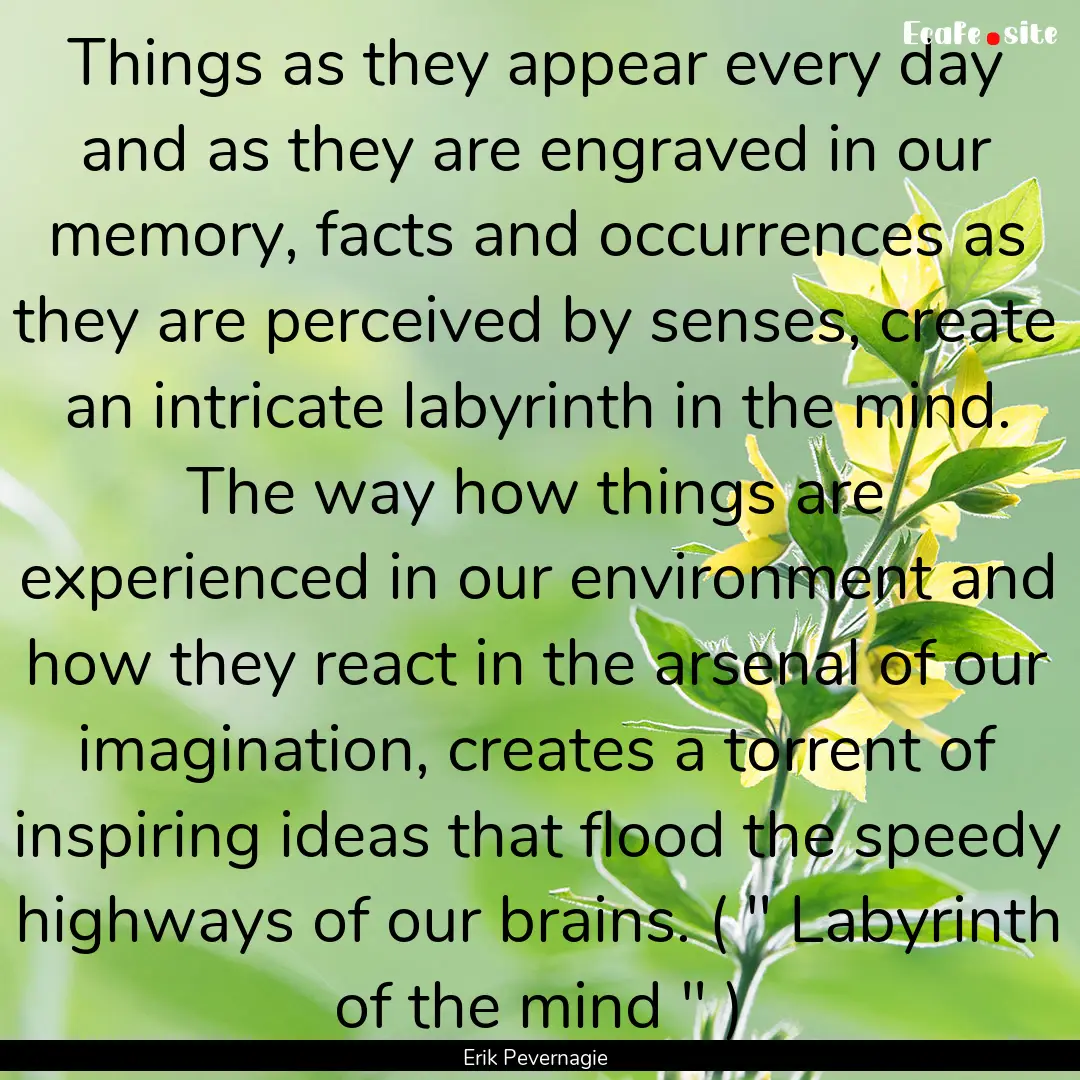 Things as they appear every day and as they.... : Quote by Erik Pevernagie