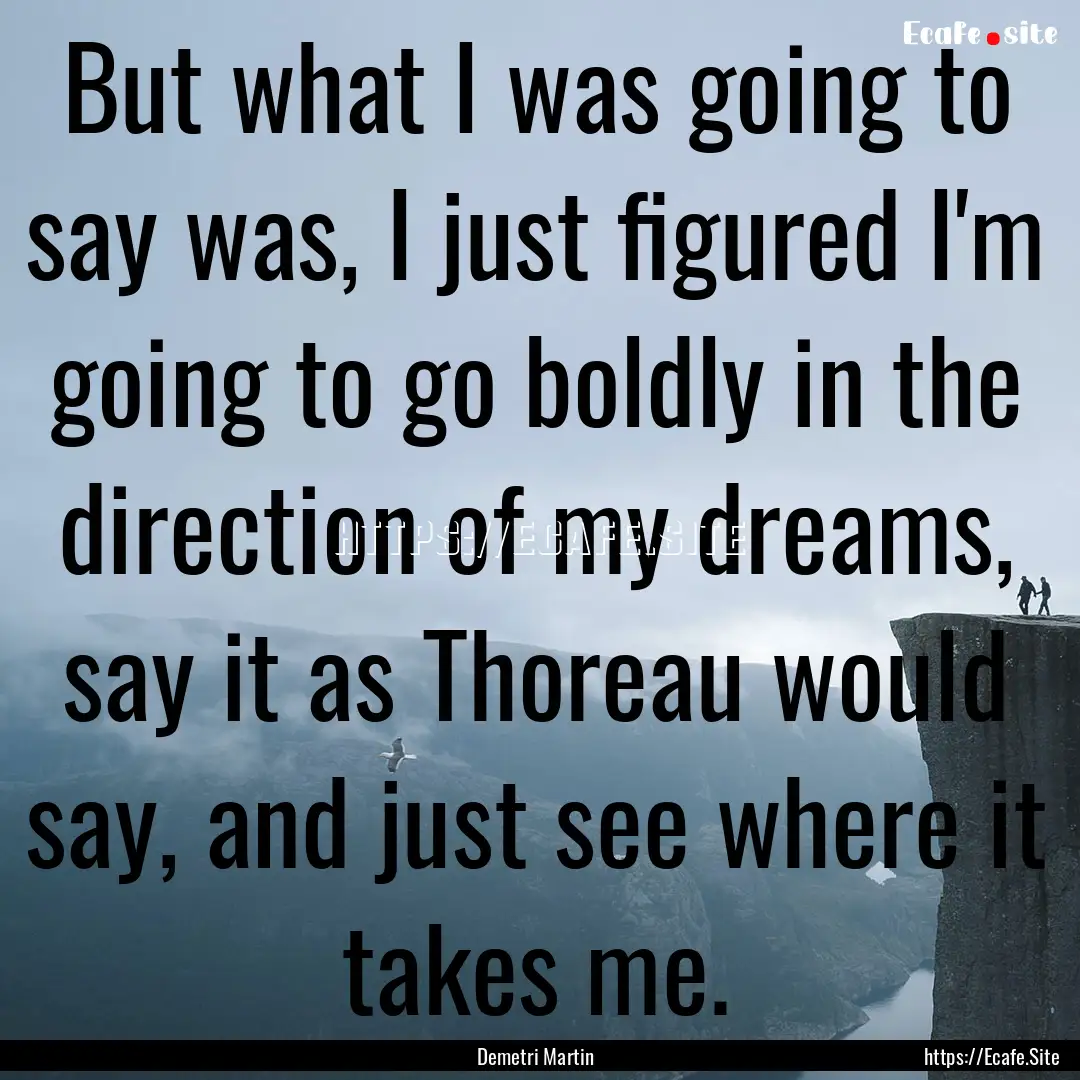 But what I was going to say was, I just figured.... : Quote by Demetri Martin