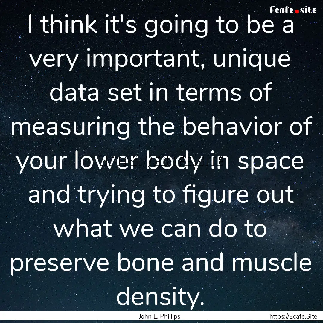 I think it's going to be a very important,.... : Quote by John L. Phillips