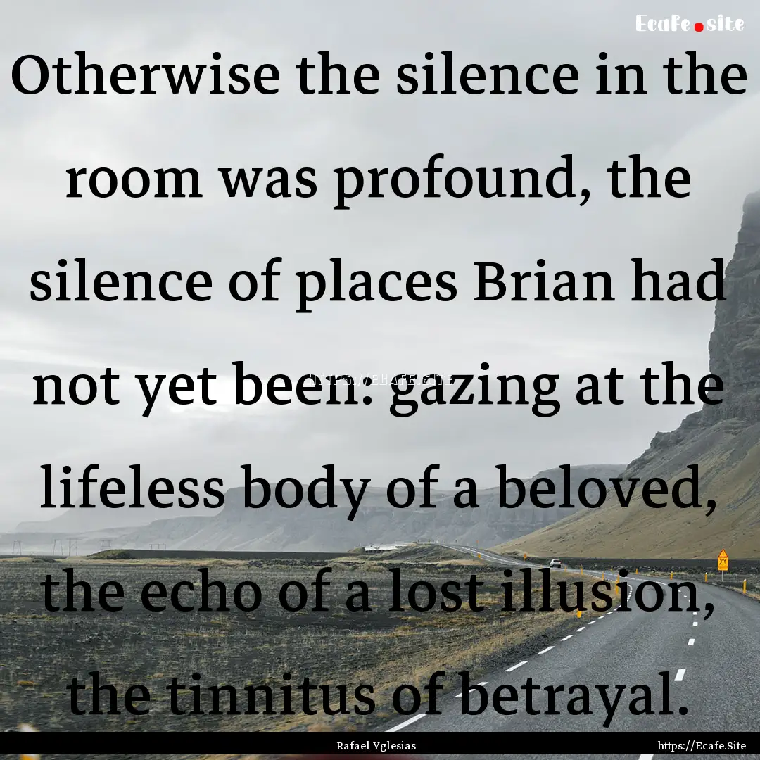 Otherwise the silence in the room was profound,.... : Quote by Rafael Yglesias