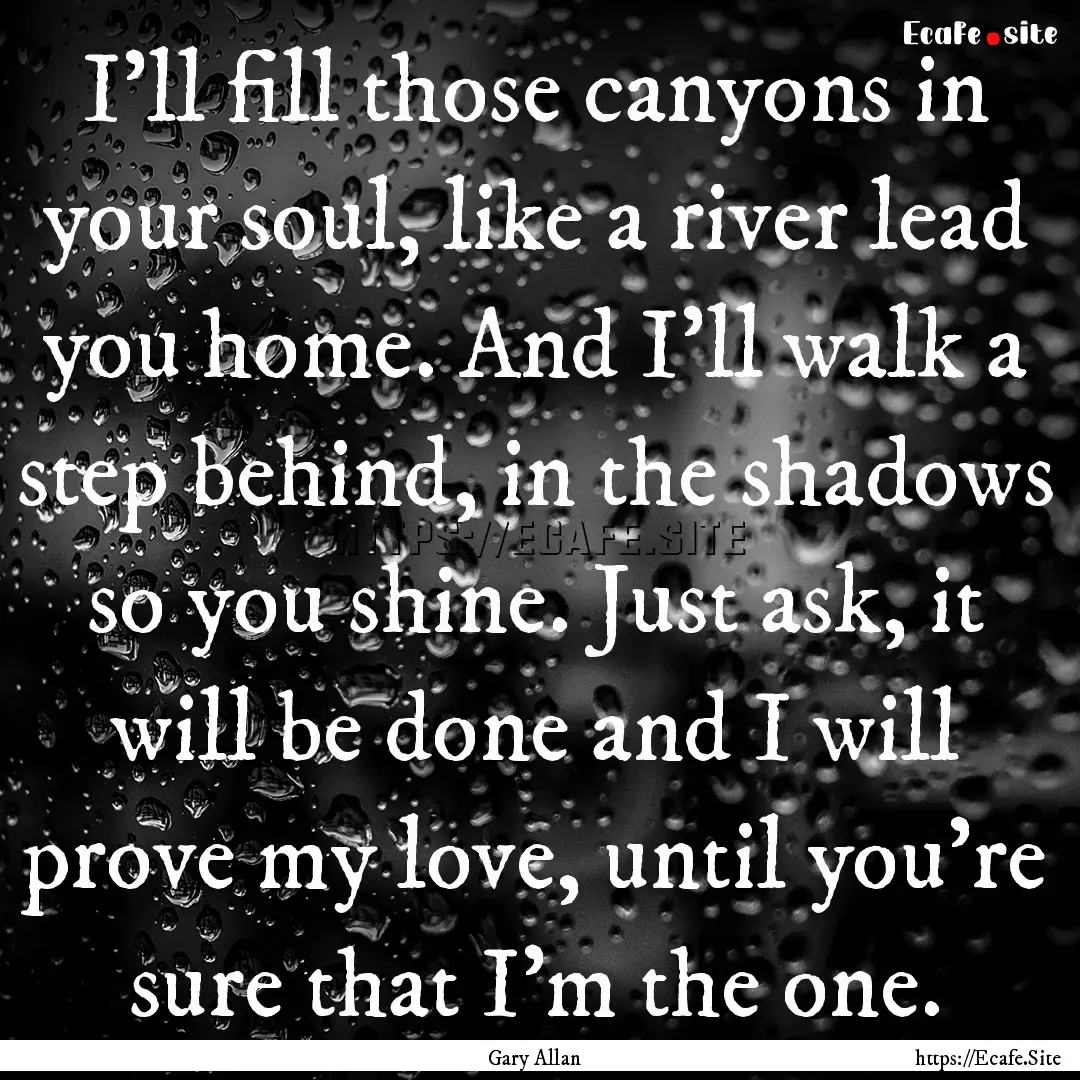 I'll fill those canyons in your soul, like.... : Quote by Gary Allan