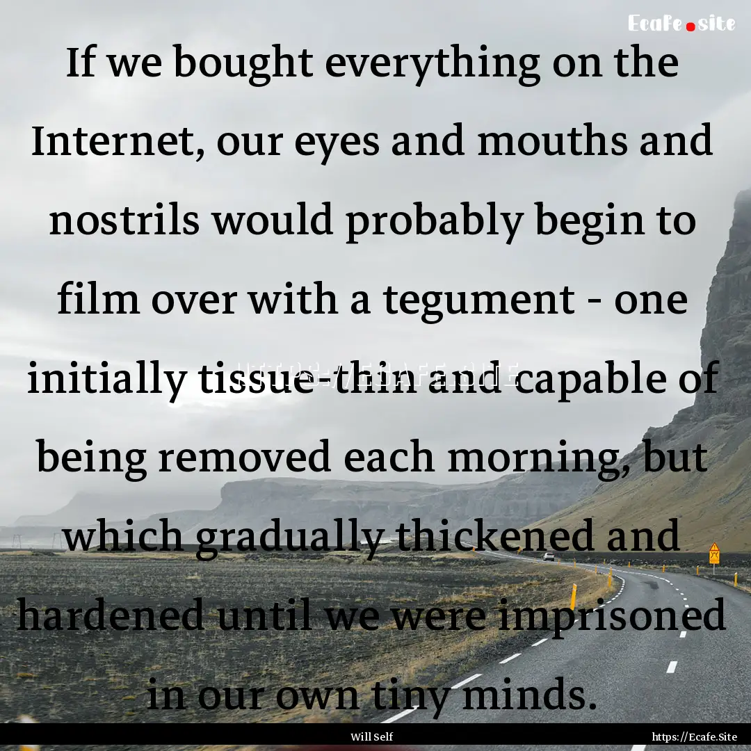 If we bought everything on the Internet,.... : Quote by Will Self