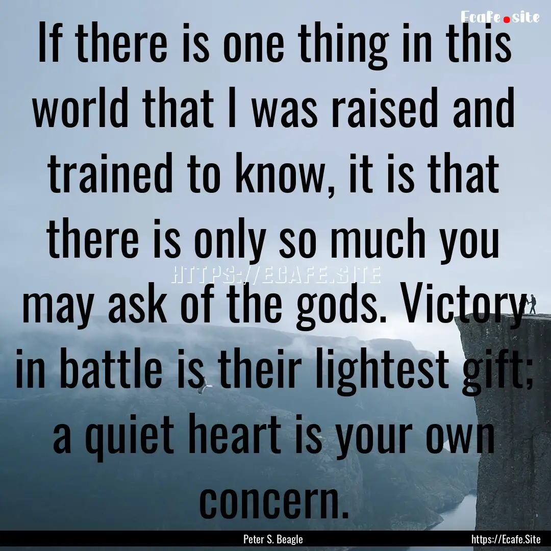 If there is one thing in this world that.... : Quote by Peter S. Beagle