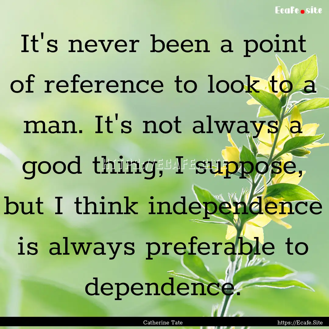 It's never been a point of reference to look.... : Quote by Catherine Tate