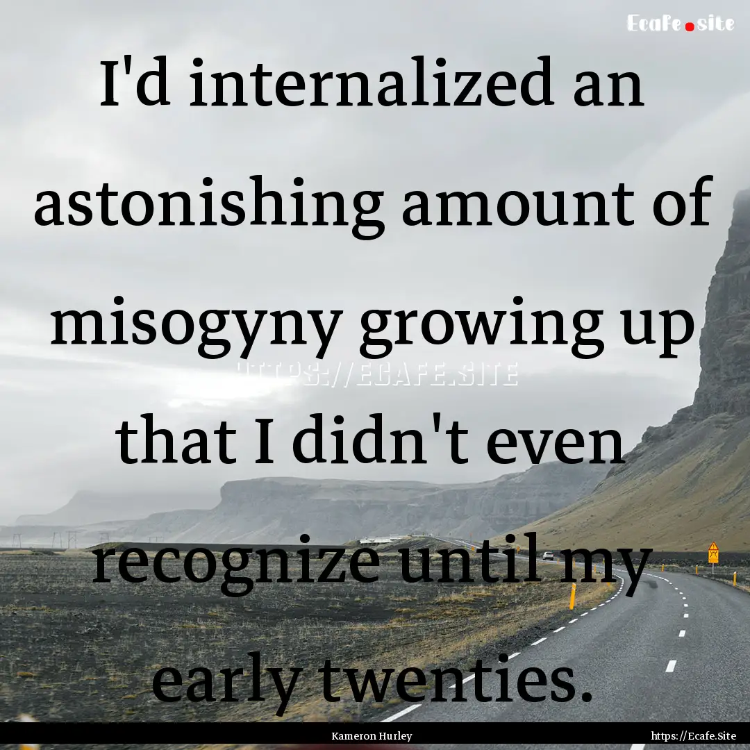 I'd internalized an astonishing amount of.... : Quote by Kameron Hurley