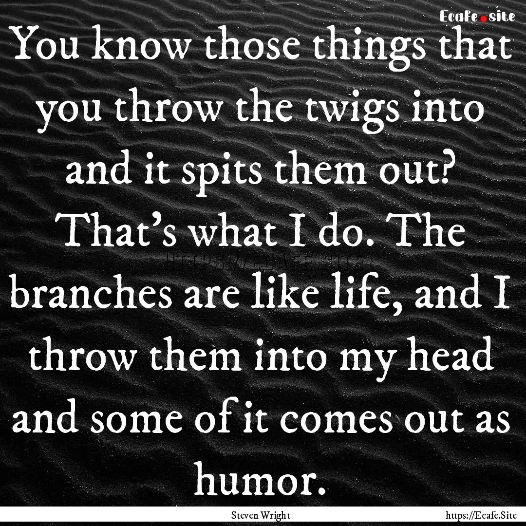 You know those things that you throw the.... : Quote by Steven Wright