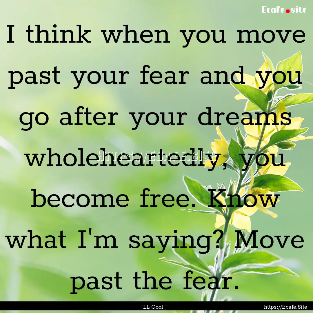 I think when you move past your fear and.... : Quote by LL Cool J