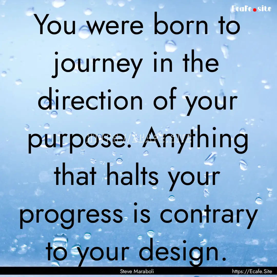 You were born to journey in the direction.... : Quote by Steve Maraboli