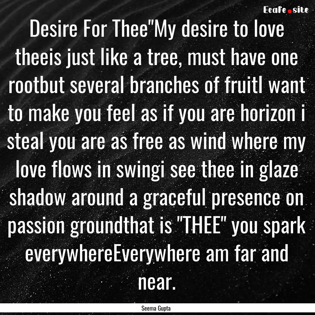 Desire For Thee