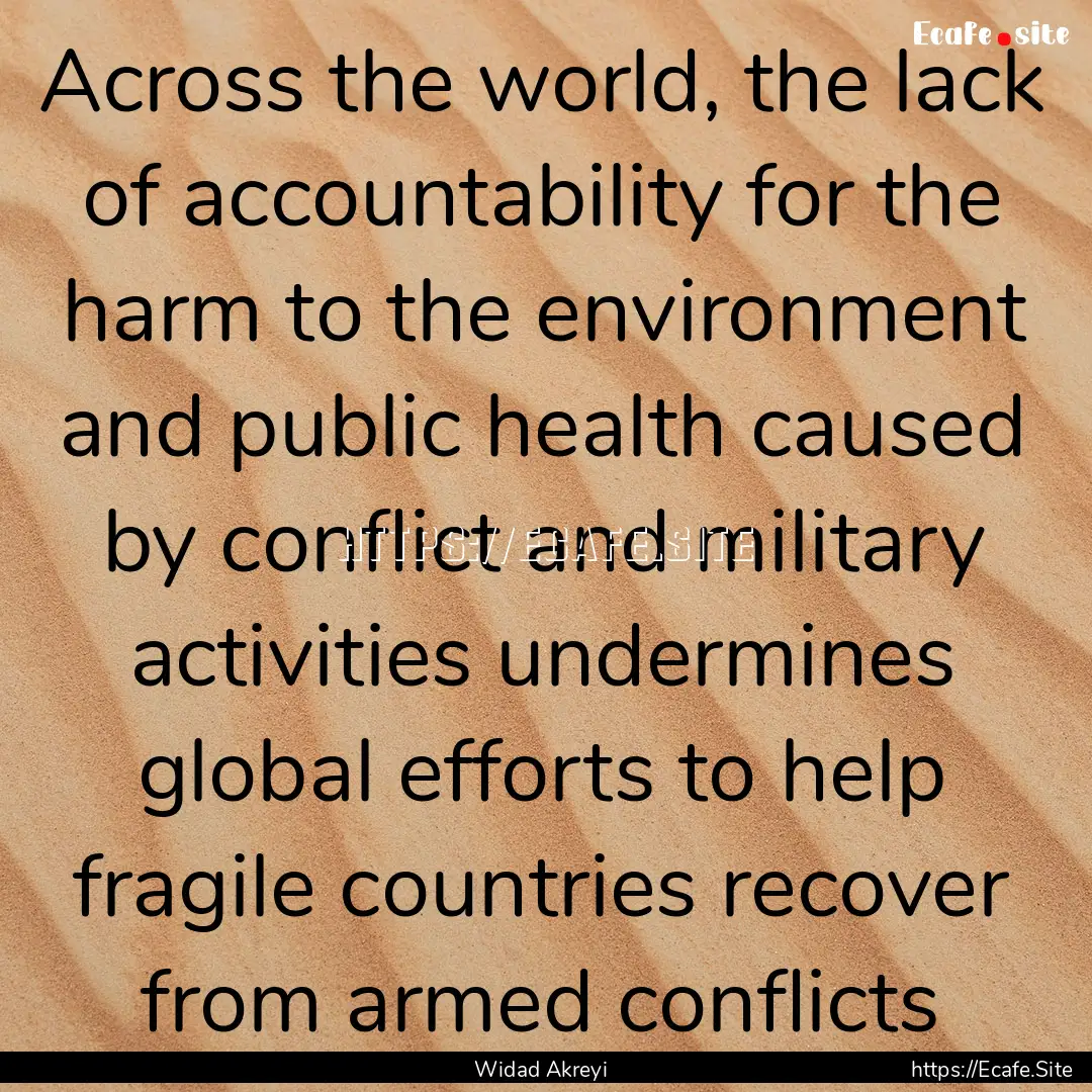 Across the world, the lack of accountability.... : Quote by Widad Akreyi