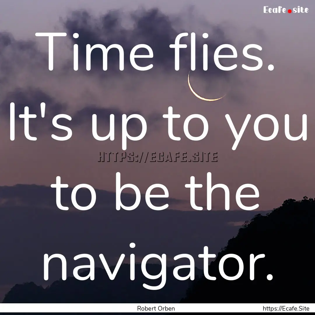 Time flies. It's up to you to be the navigator..... : Quote by Robert Orben