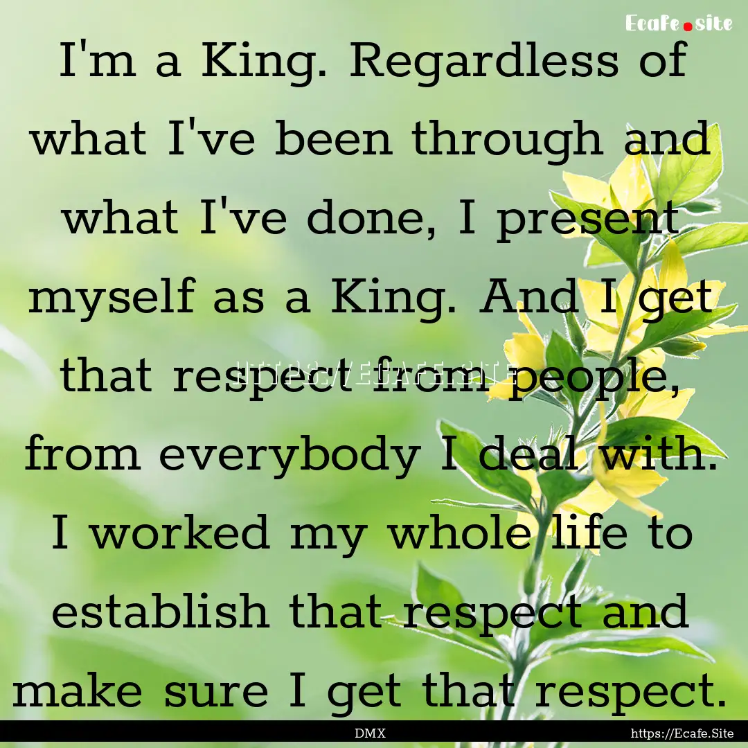 I'm a King. Regardless of what I've been.... : Quote by DMX