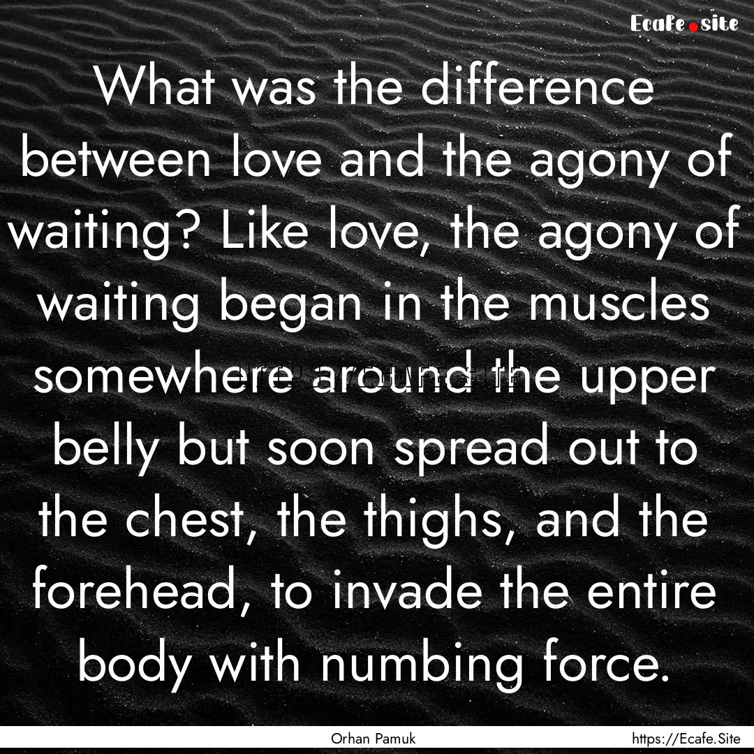 What was the difference between love and.... : Quote by Orhan Pamuk