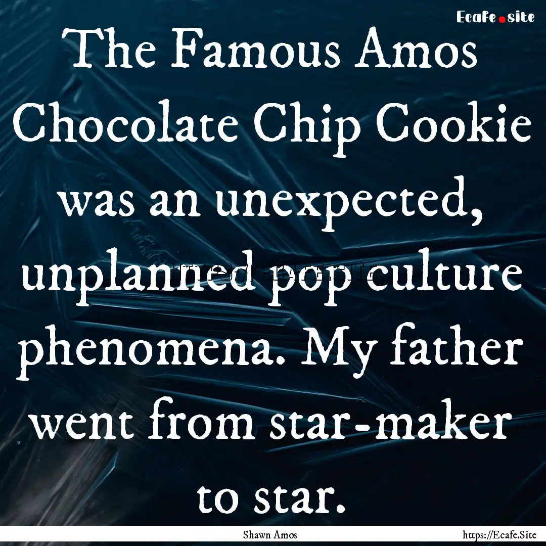 The Famous Amos Chocolate Chip Cookie was.... : Quote by Shawn Amos