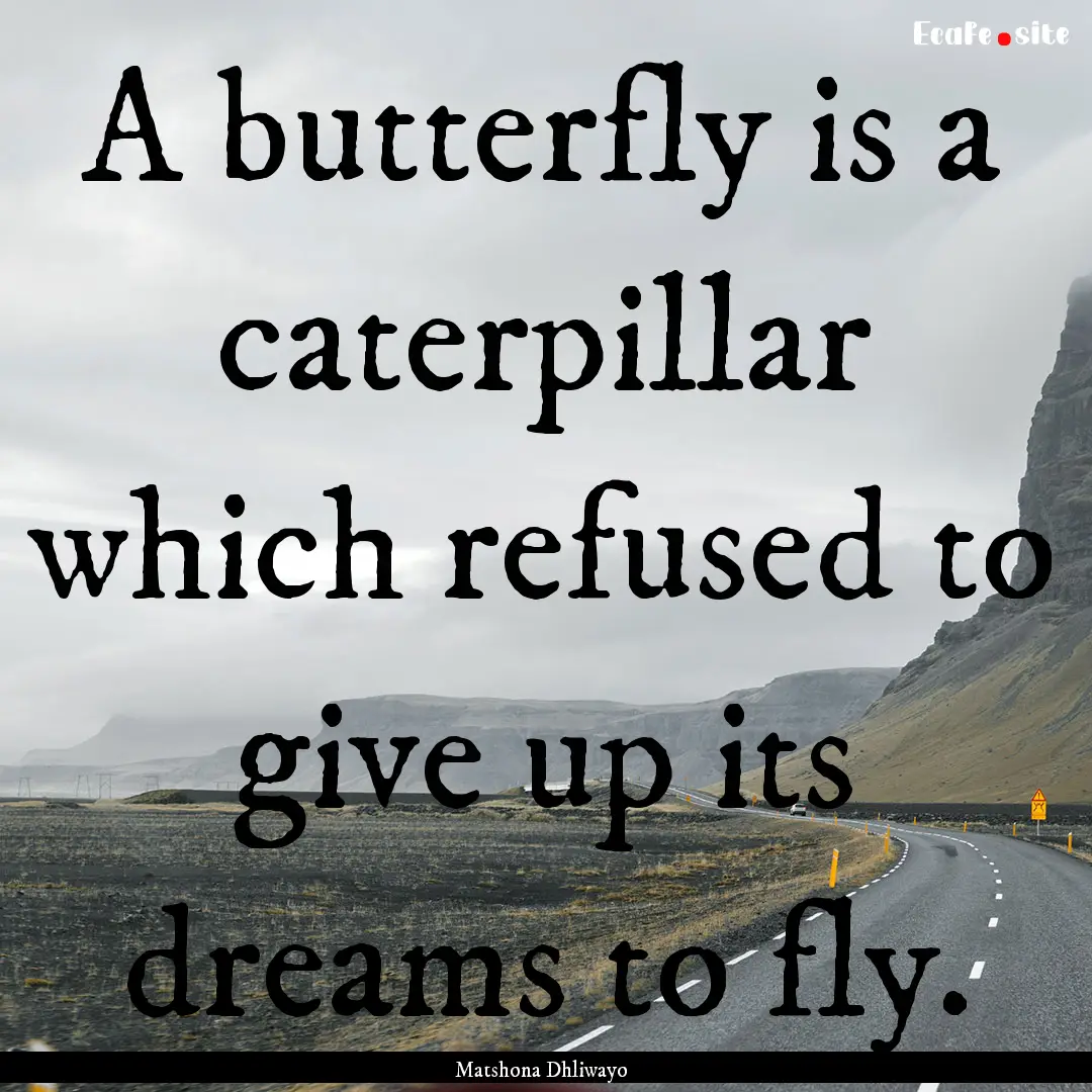 A butterfly is a caterpillar which refused.... : Quote by Matshona Dhliwayo