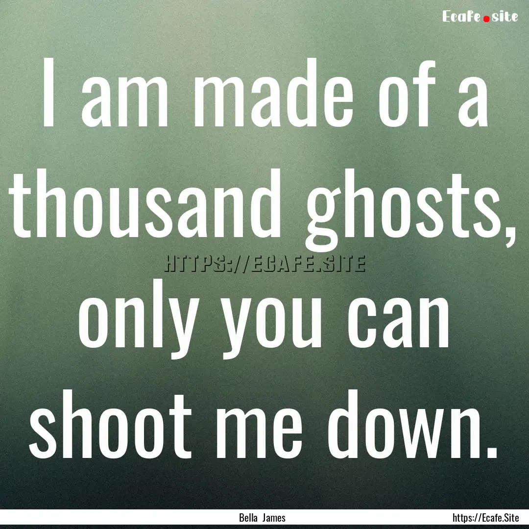 I am made of a thousand ghosts, only you.... : Quote by Bella James