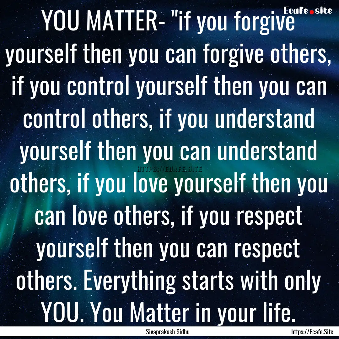 YOU MATTER- 