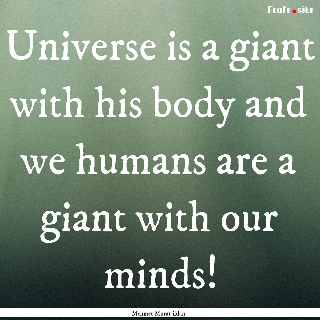 Universe is a giant with his body and we.... : Quote by Mehmet Murat ildan