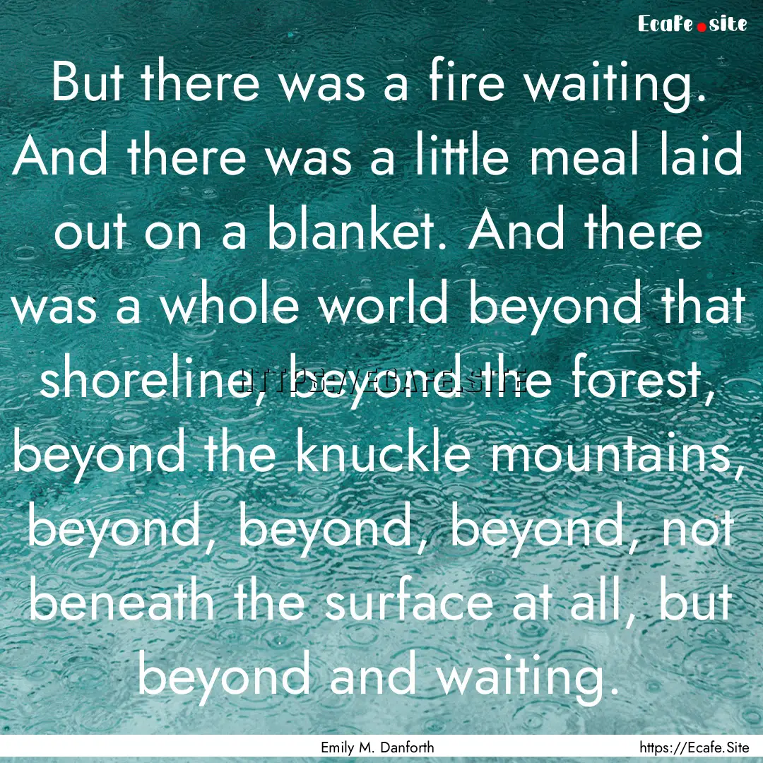 But there was a fire waiting. And there was.... : Quote by Emily M. Danforth