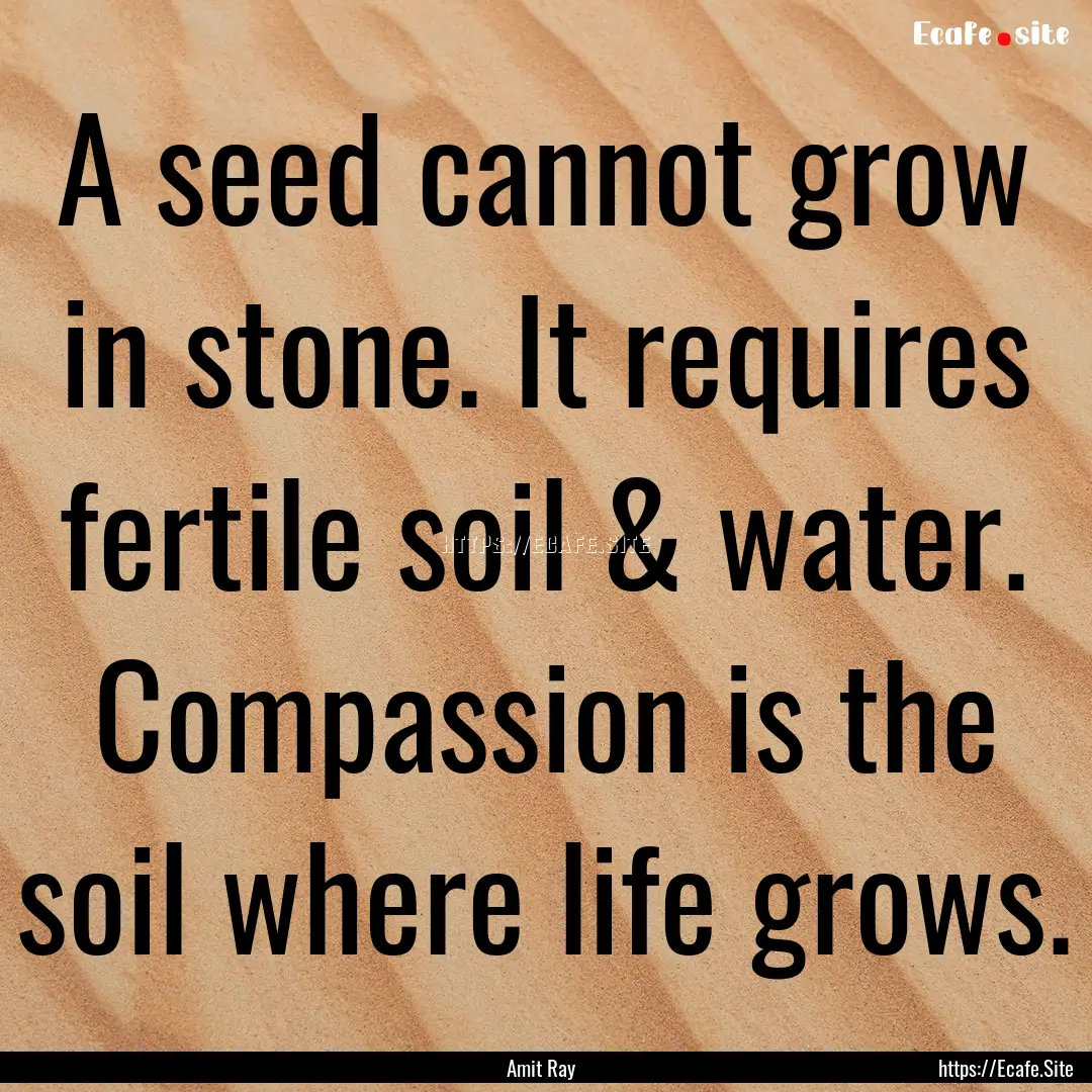 A seed cannot grow in stone. It requires.... : Quote by Amit Ray