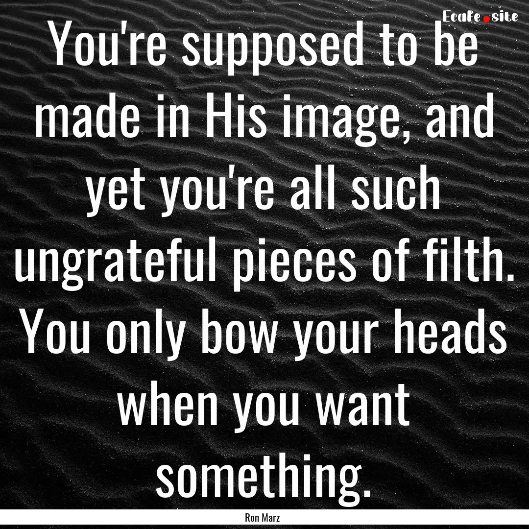 You're supposed to be made in His image,.... : Quote by Ron Marz