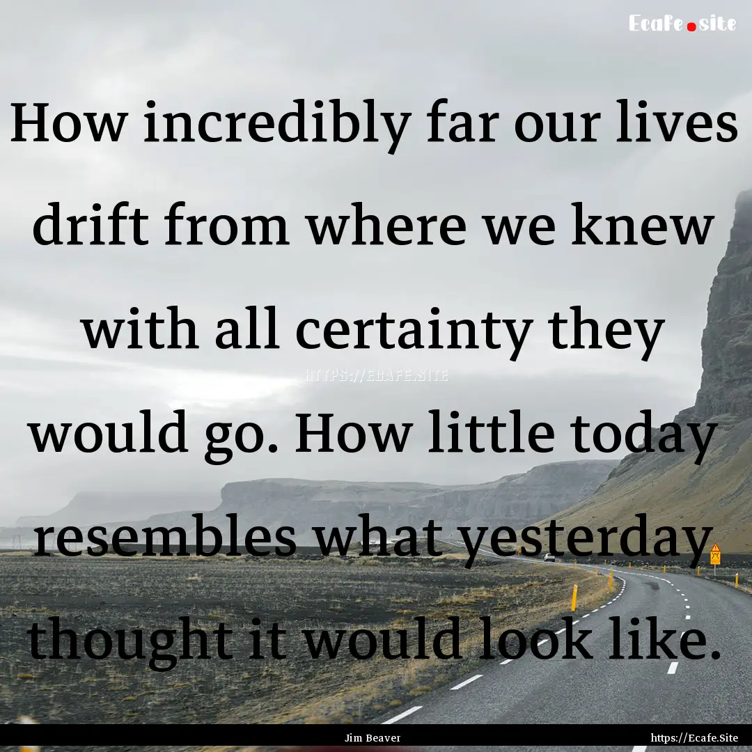 How incredibly far our lives drift from where.... : Quote by Jim Beaver