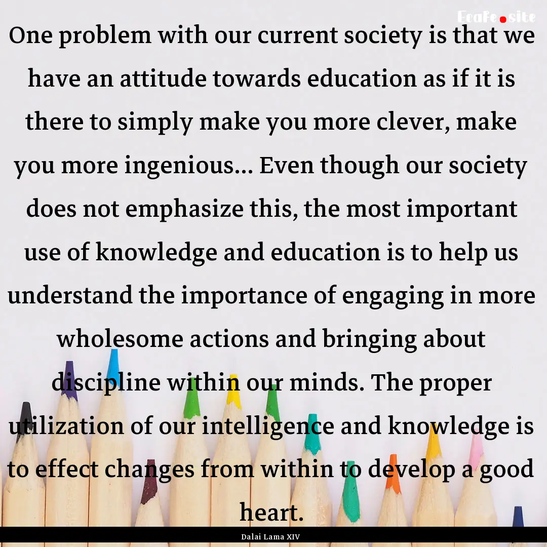 One problem with our current society is that.... : Quote by Dalai Lama XIV