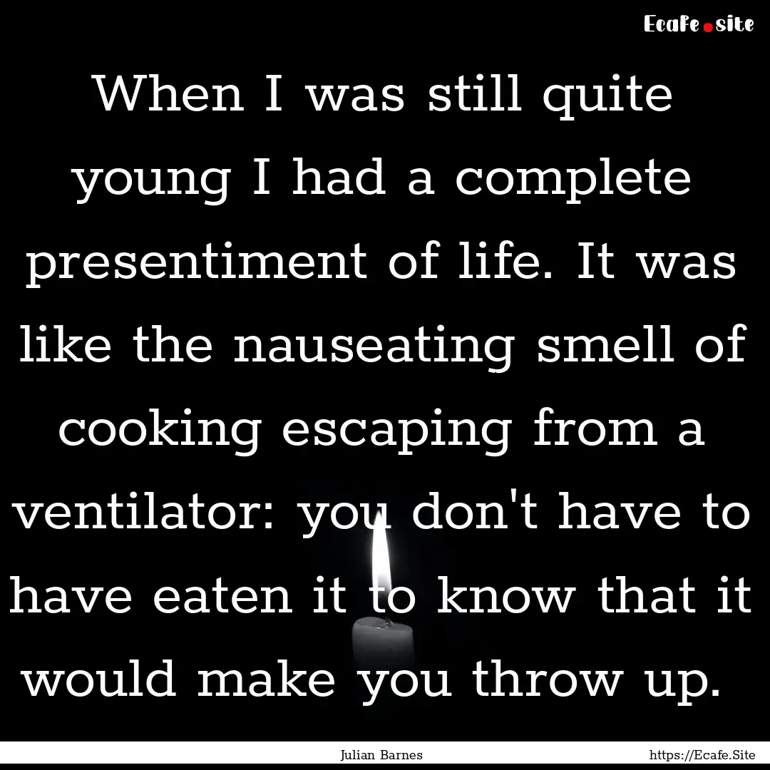 When I was still quite young I had a complete.... : Quote by Julian Barnes