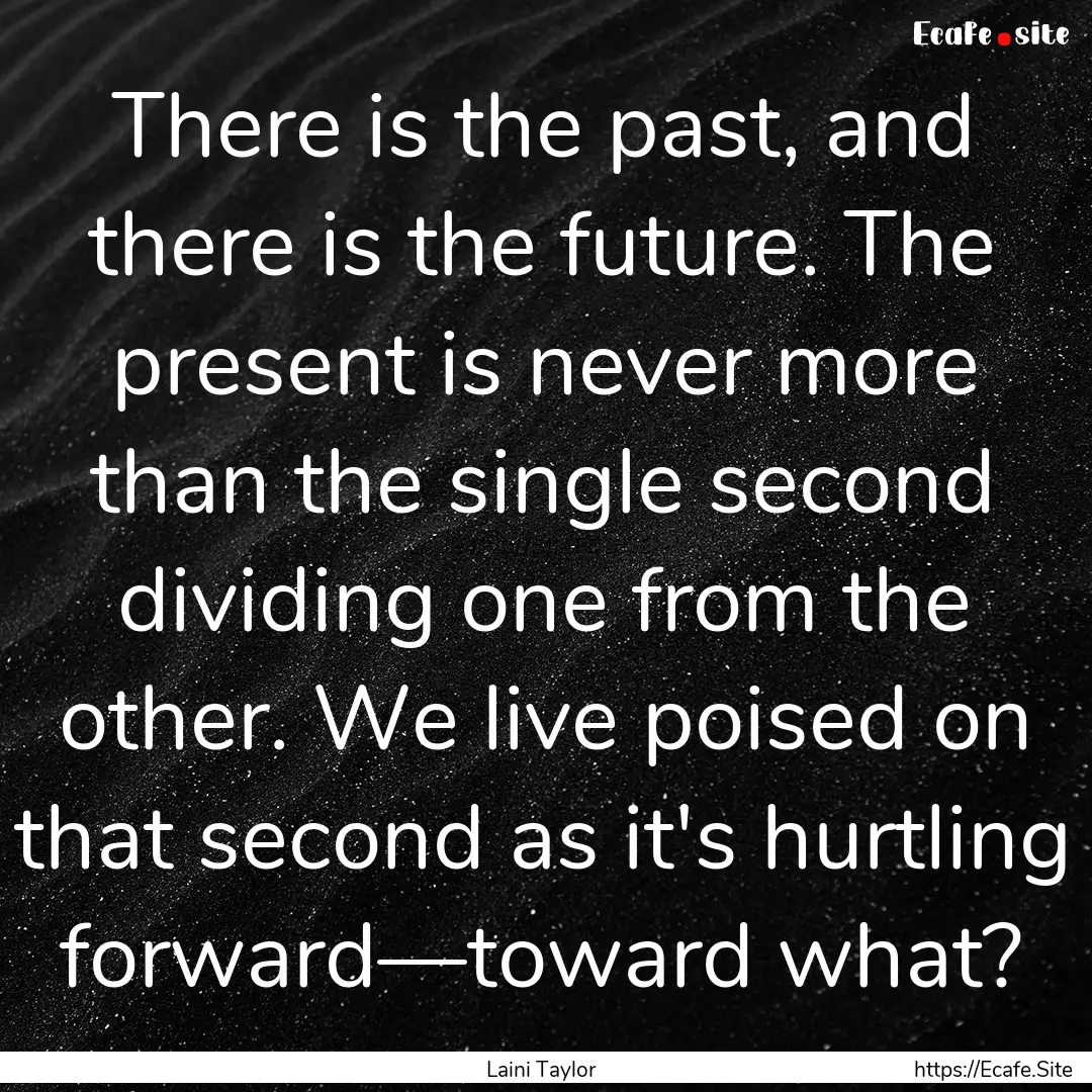 There is the past, and there is the future..... : Quote by Laini Taylor