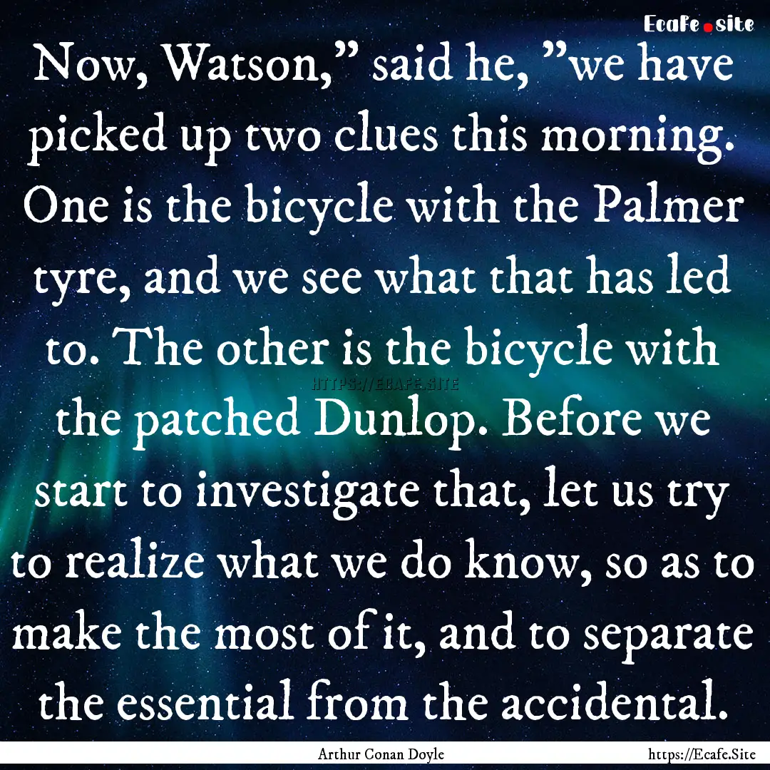 Now, Watson,