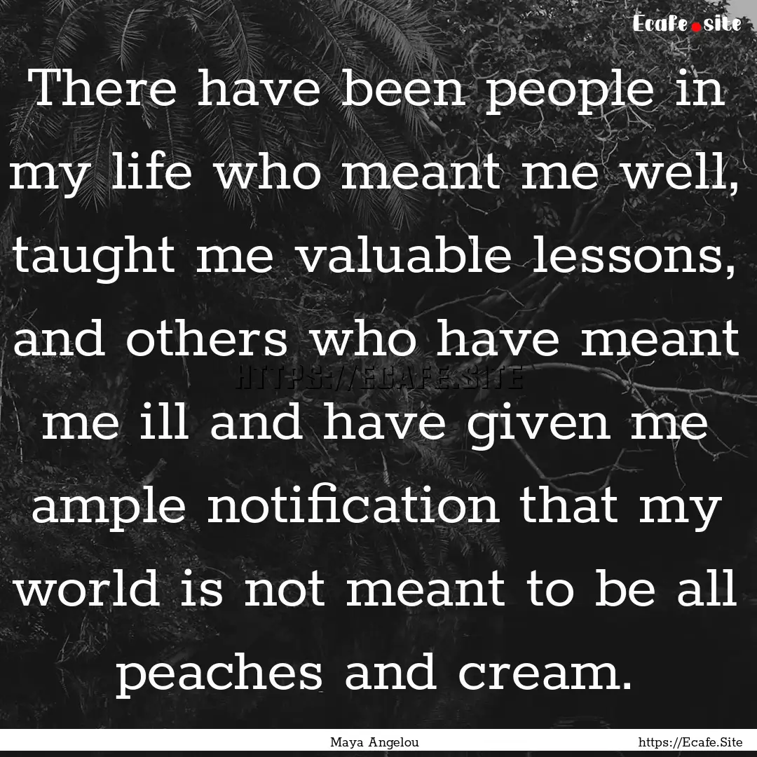 There have been people in my life who meant.... : Quote by Maya Angelou