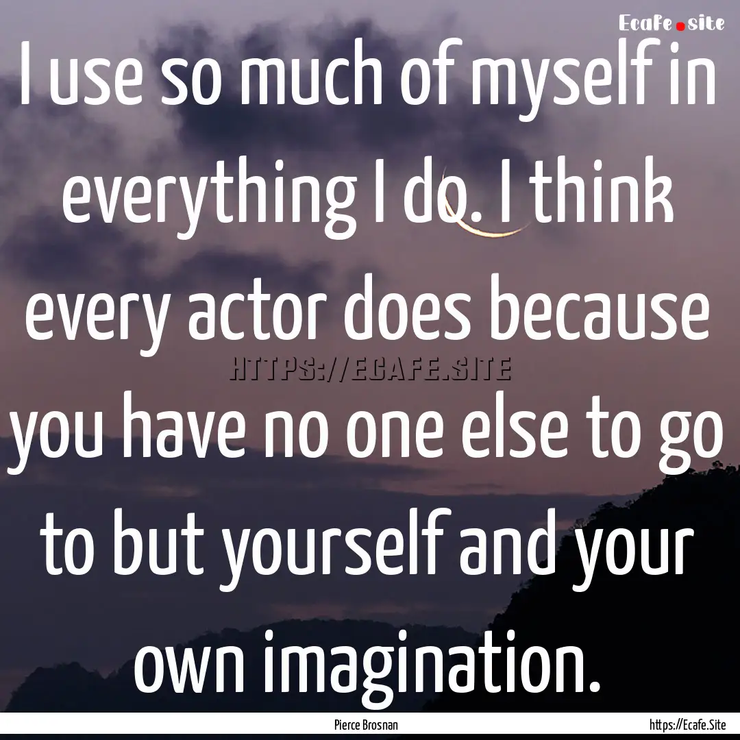 I use so much of myself in everything I do..... : Quote by Pierce Brosnan