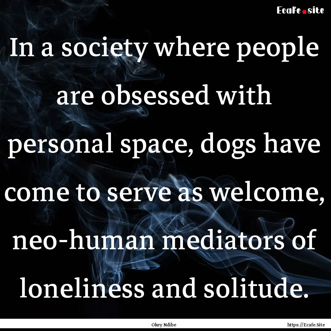 In a society where people are obsessed with.... : Quote by Okey Ndibe