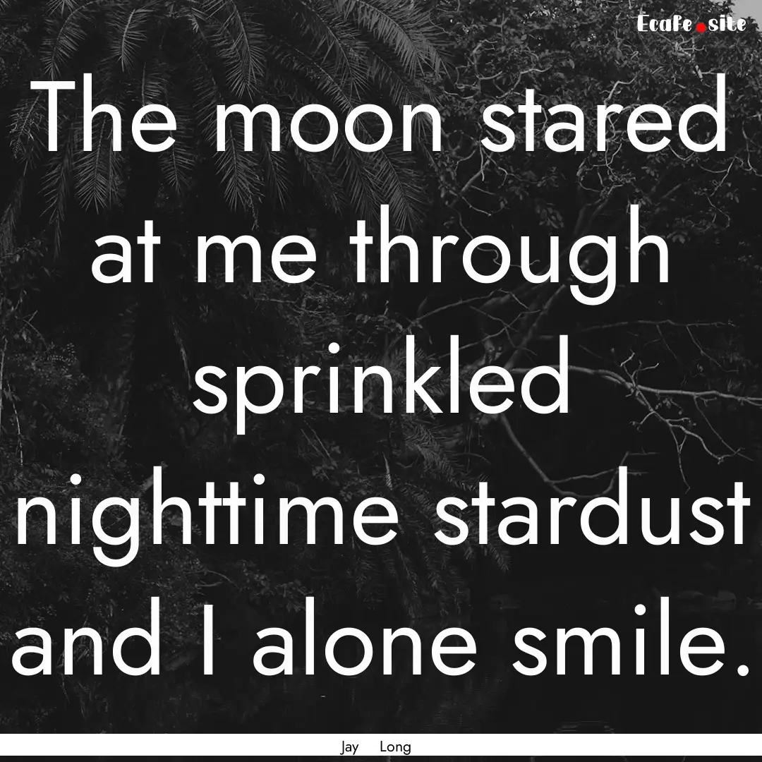 The moon stared at me through sprinkled nighttime.... : Quote by Jay Long