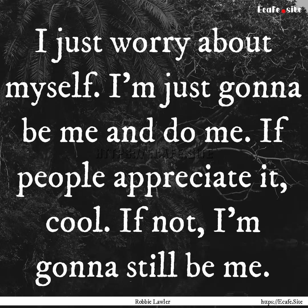 I just worry about myself. I'm just gonna.... : Quote by Robbie Lawler